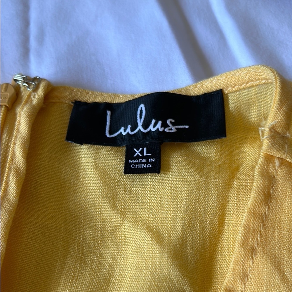 Yellow Asymmetrical Wrap Sundress - Picture 7 of 7